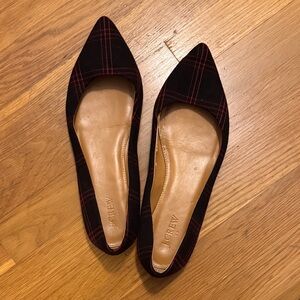 J. Crew Black and Red Plaid Flats